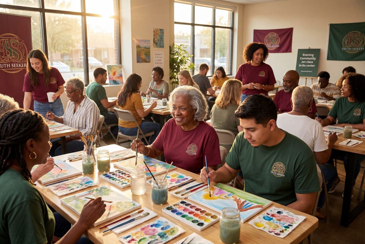 Adults art class