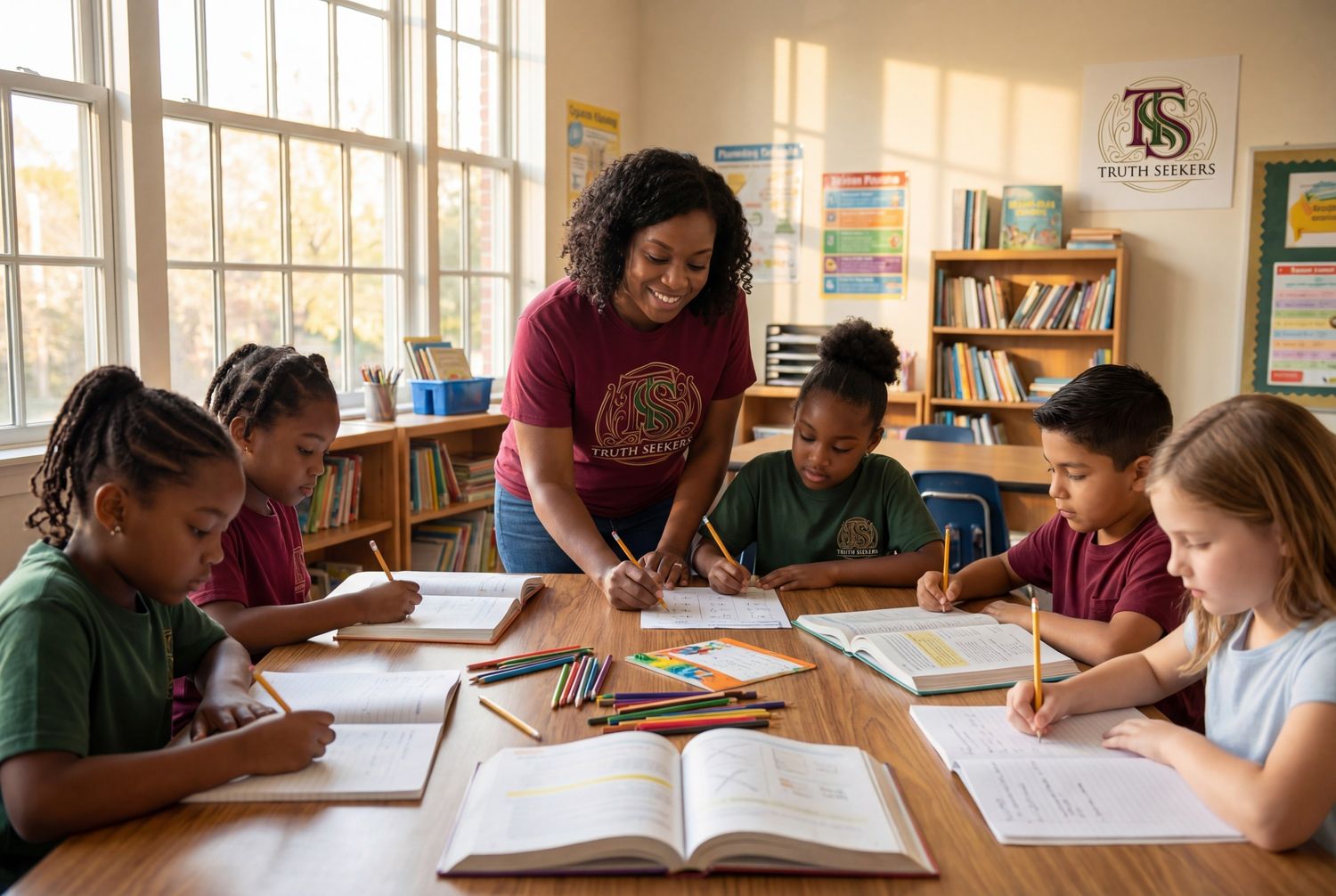 Children getting homework help at ROOTS